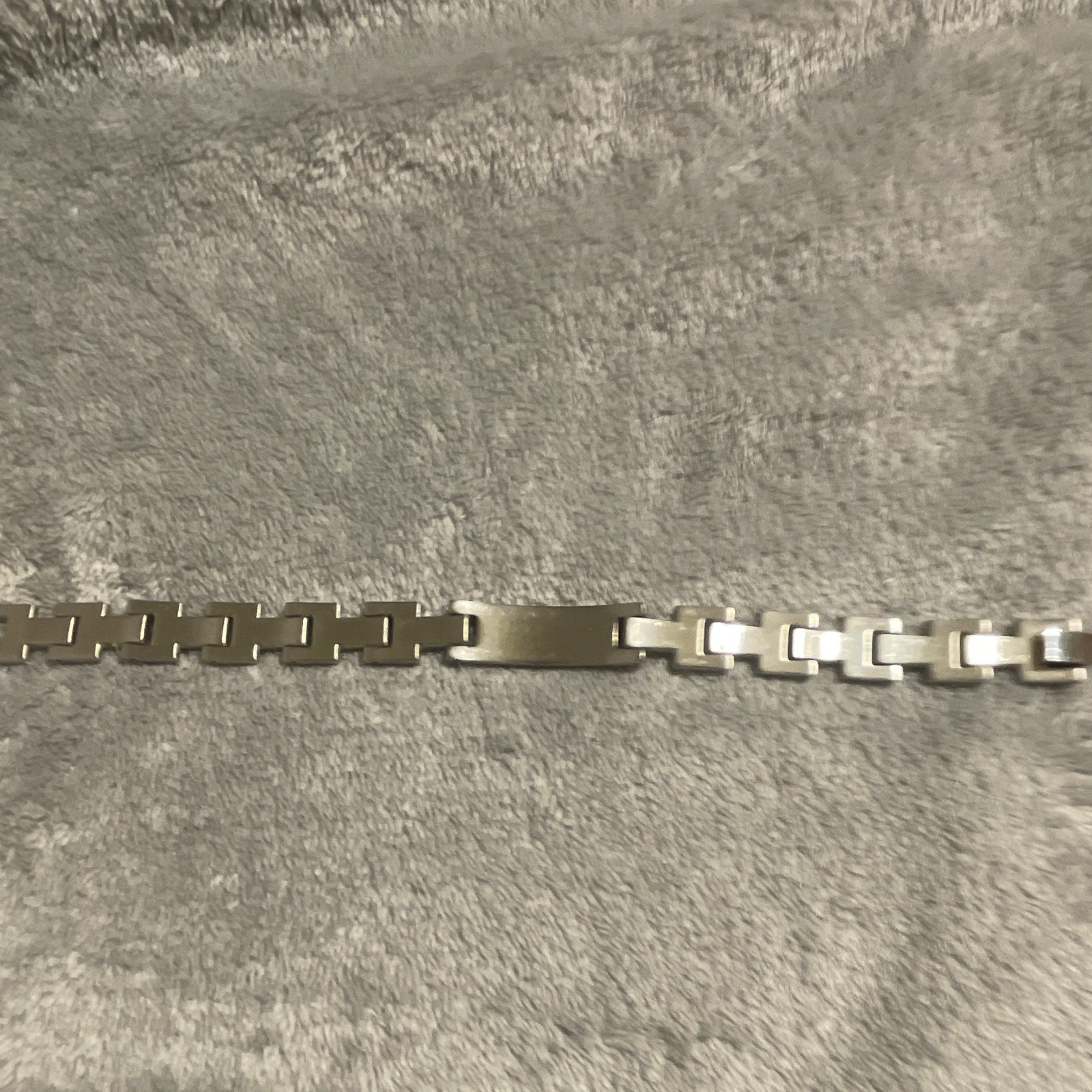 Stainless Steel Silver Tone Box Link Chain Bracelet Box Clasp 8-8.5 in