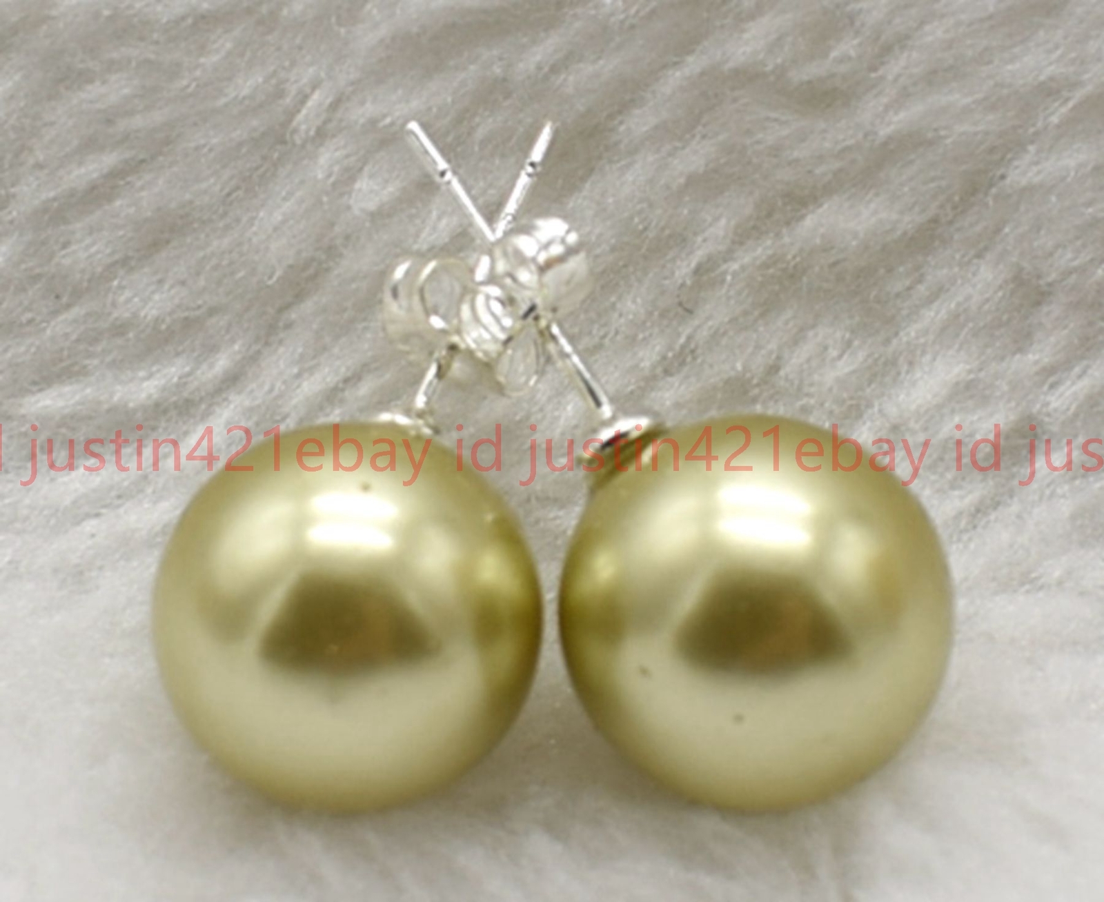 8/10/12/14mm Natural Multicolor Round Shell Pearl Beads 925 Silver Stud Earrings