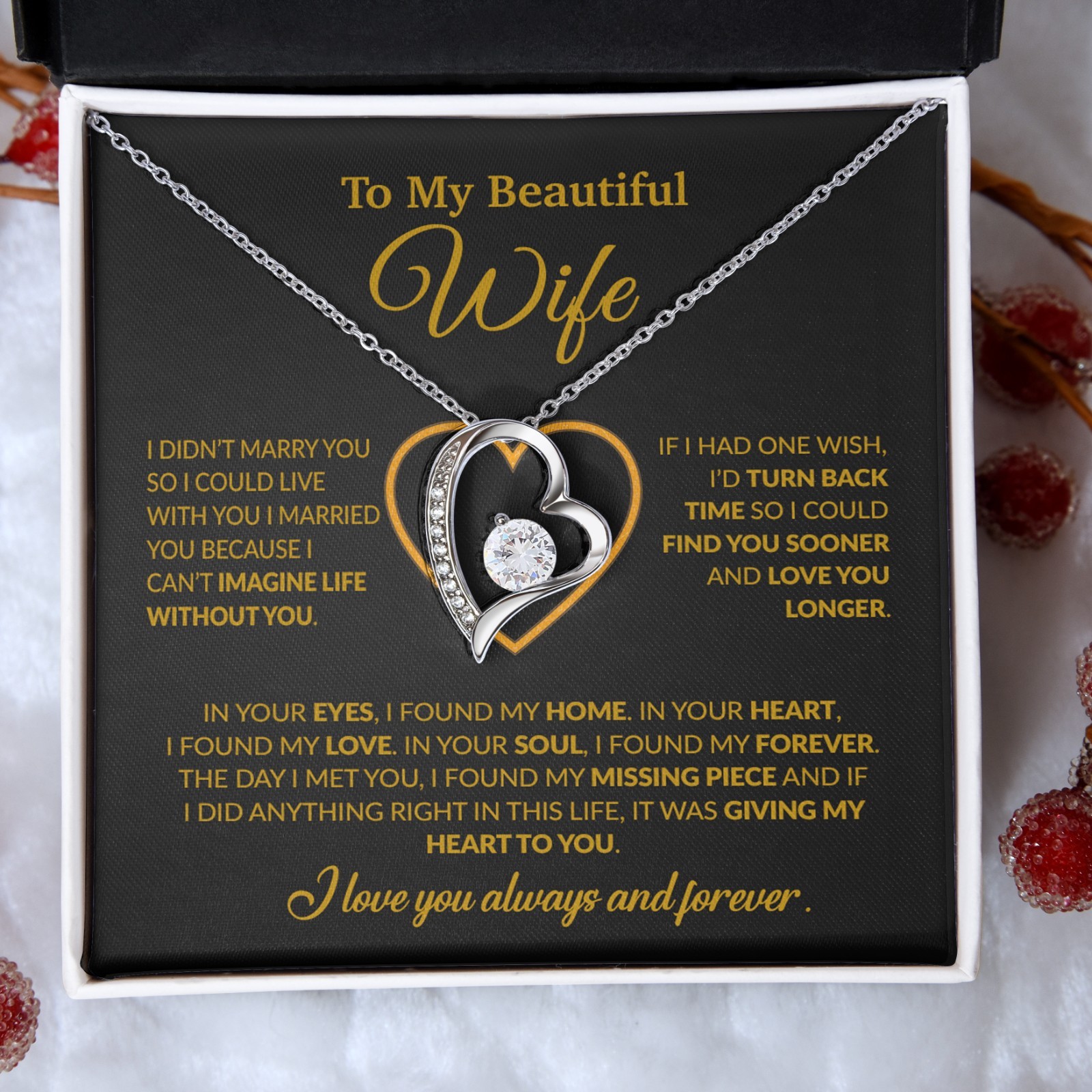 To My Wife Necklace, Wife Gift from Husband, Christmas Gift, Valentines Gift