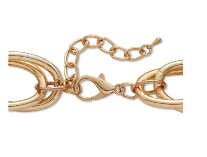 CHUNKY LARGE LINK CHAIN GOLDTONE NECKLACE 18″ AND 2.5″ EXTENDER COSTUME JEWLERY