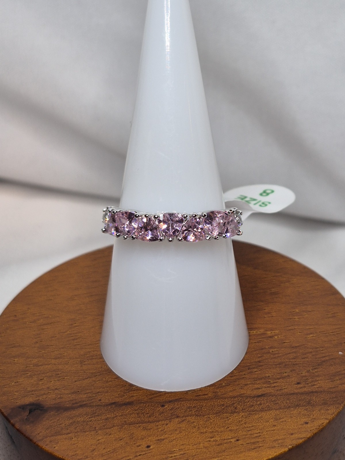 Bomb Party Ring Size 8 “All About Me” Rose Quartz On Rhodium Plating RBP5955