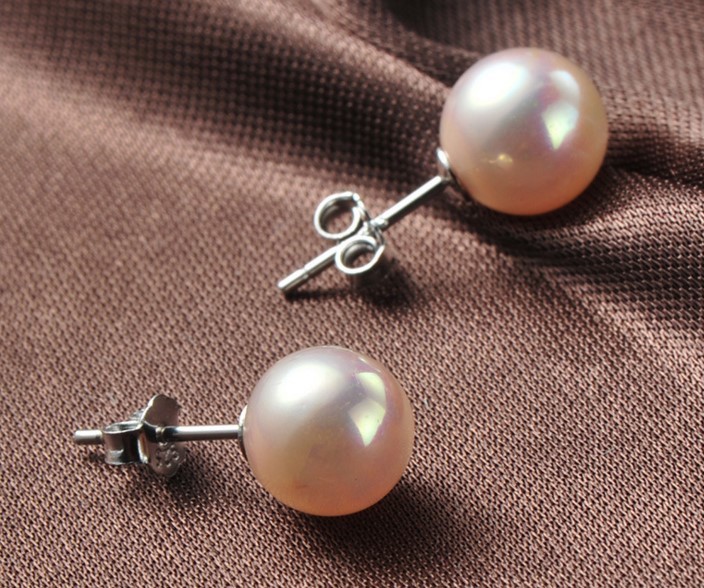 Sterling Silver 4/5/6/8/10mm Natural Sea Shell Pearl Stud Post Earrings Gift Box