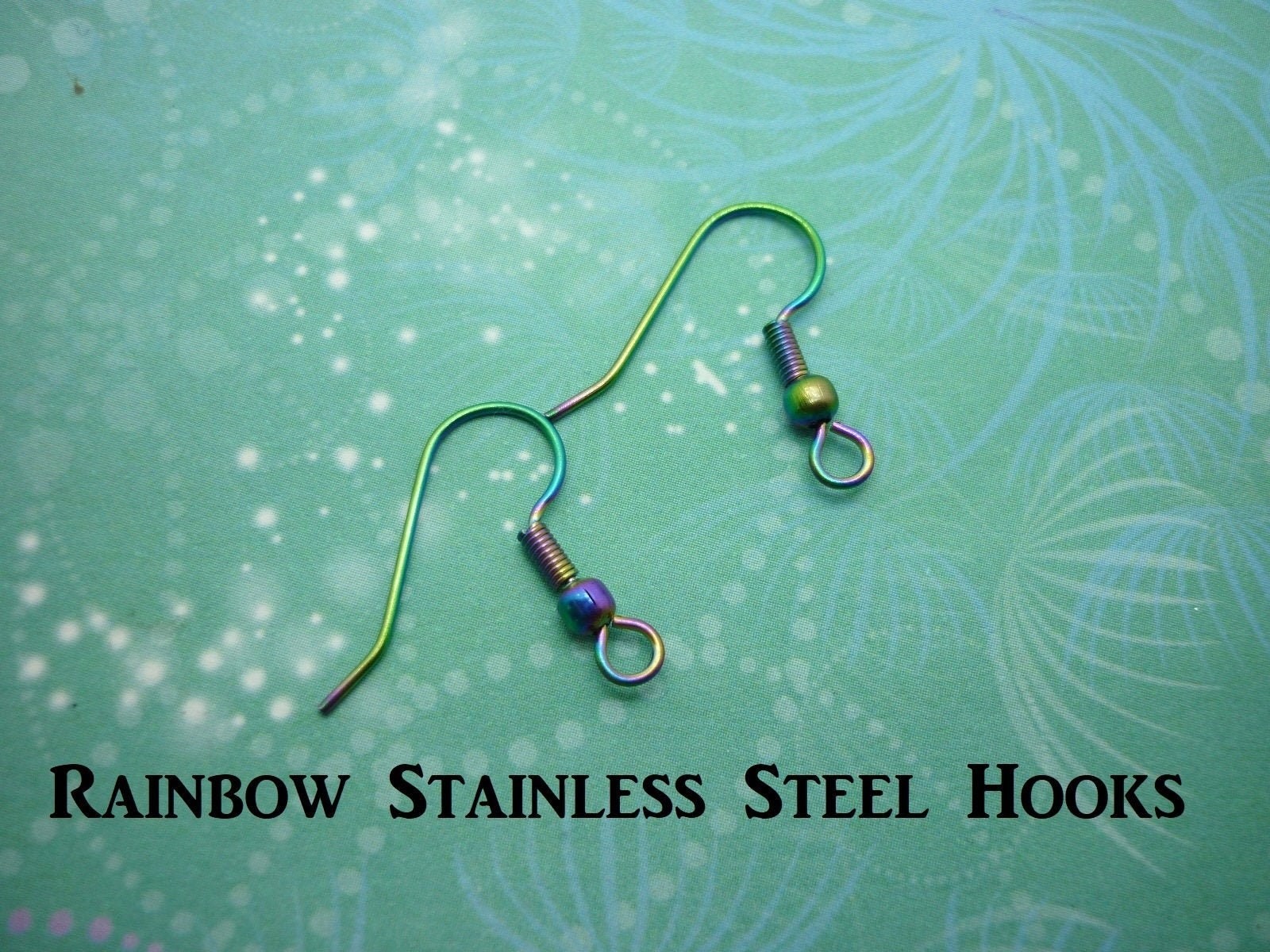 Butterfly Wing Earrings Blue & Rainbow Lines- Fairy Jewellery, Fun Gift for her
