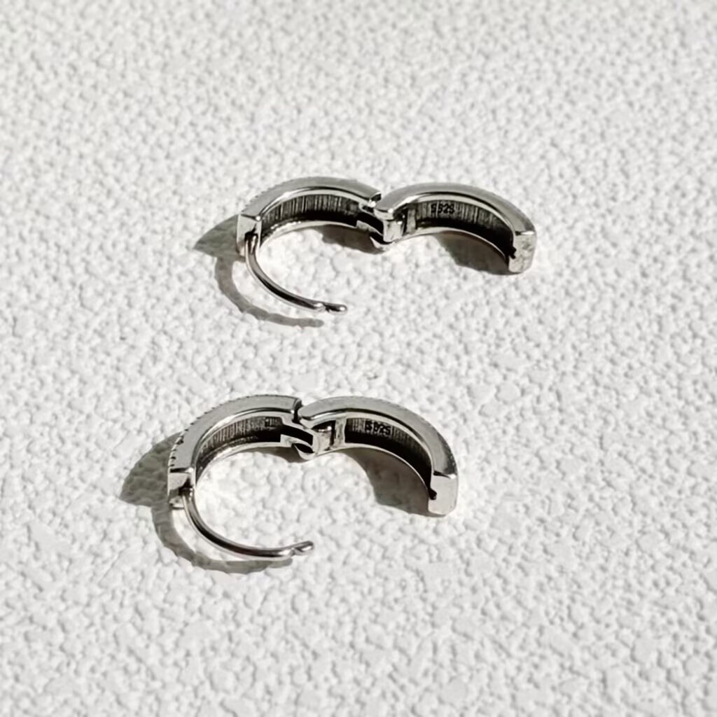 Heart Huggie Hoop Earrings 925 Silver small Heart Star Hoop Earrings 172
