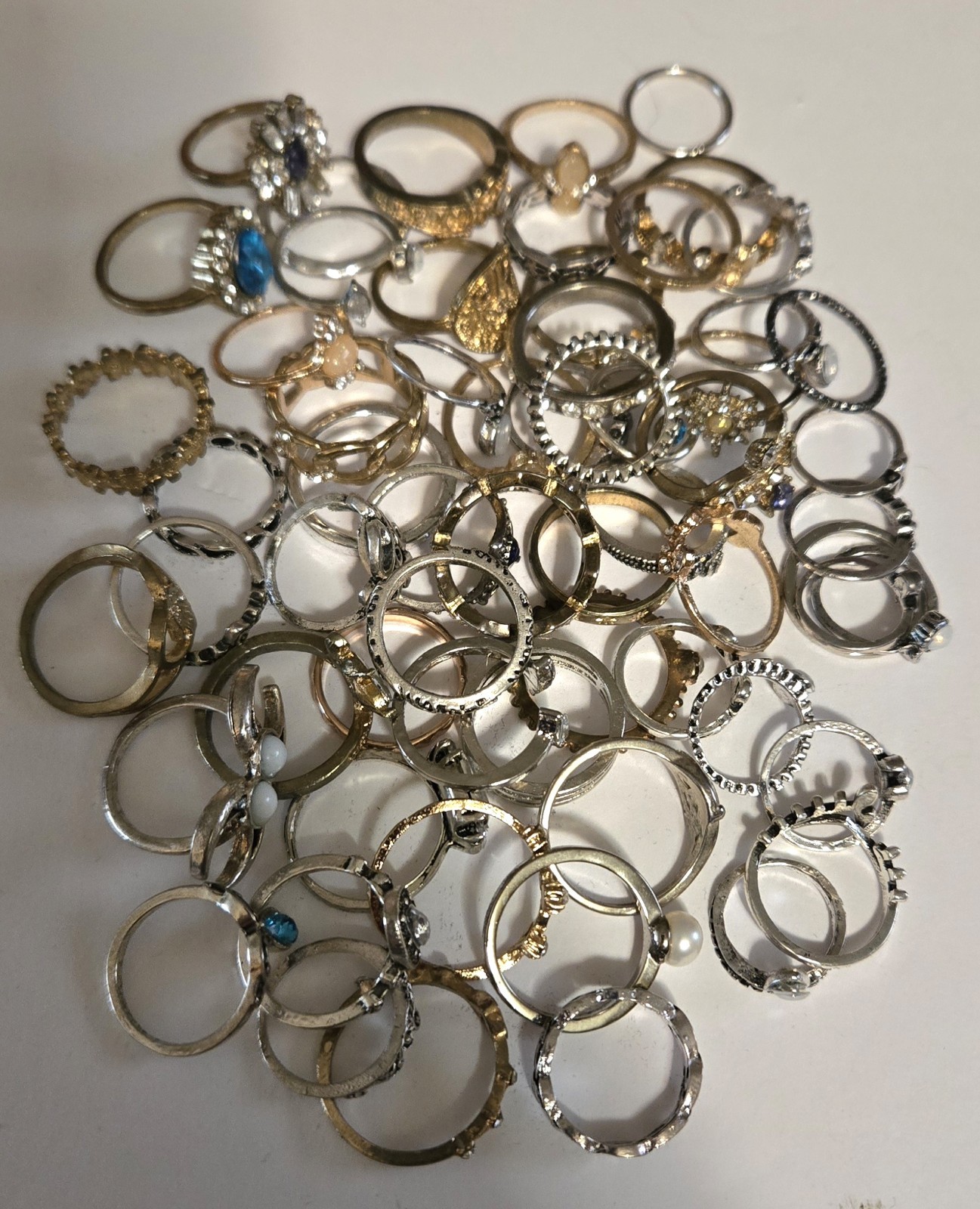 Costume Dress Up Crafting Only Over 60 Rings Multicolored Various Sizes Lot