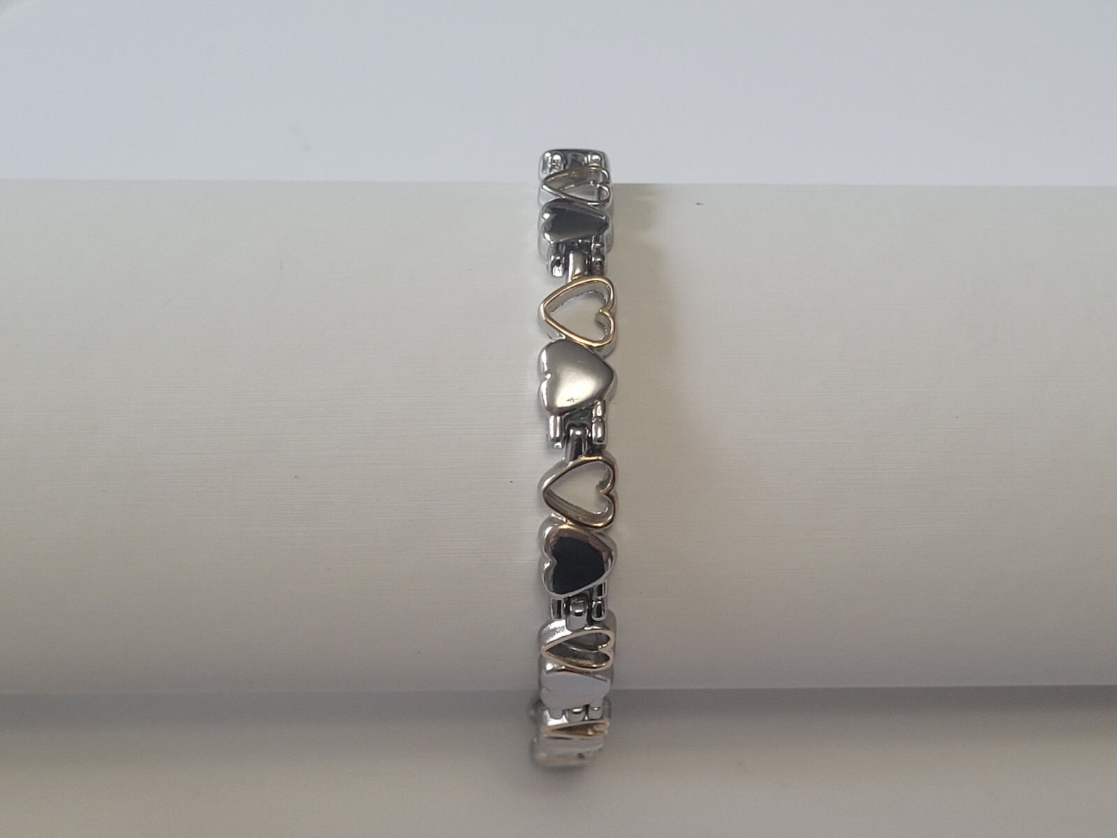 Silver & Gold Plated Magnetic Link Bracelet – Two Tone Magnetic Bracelet Love