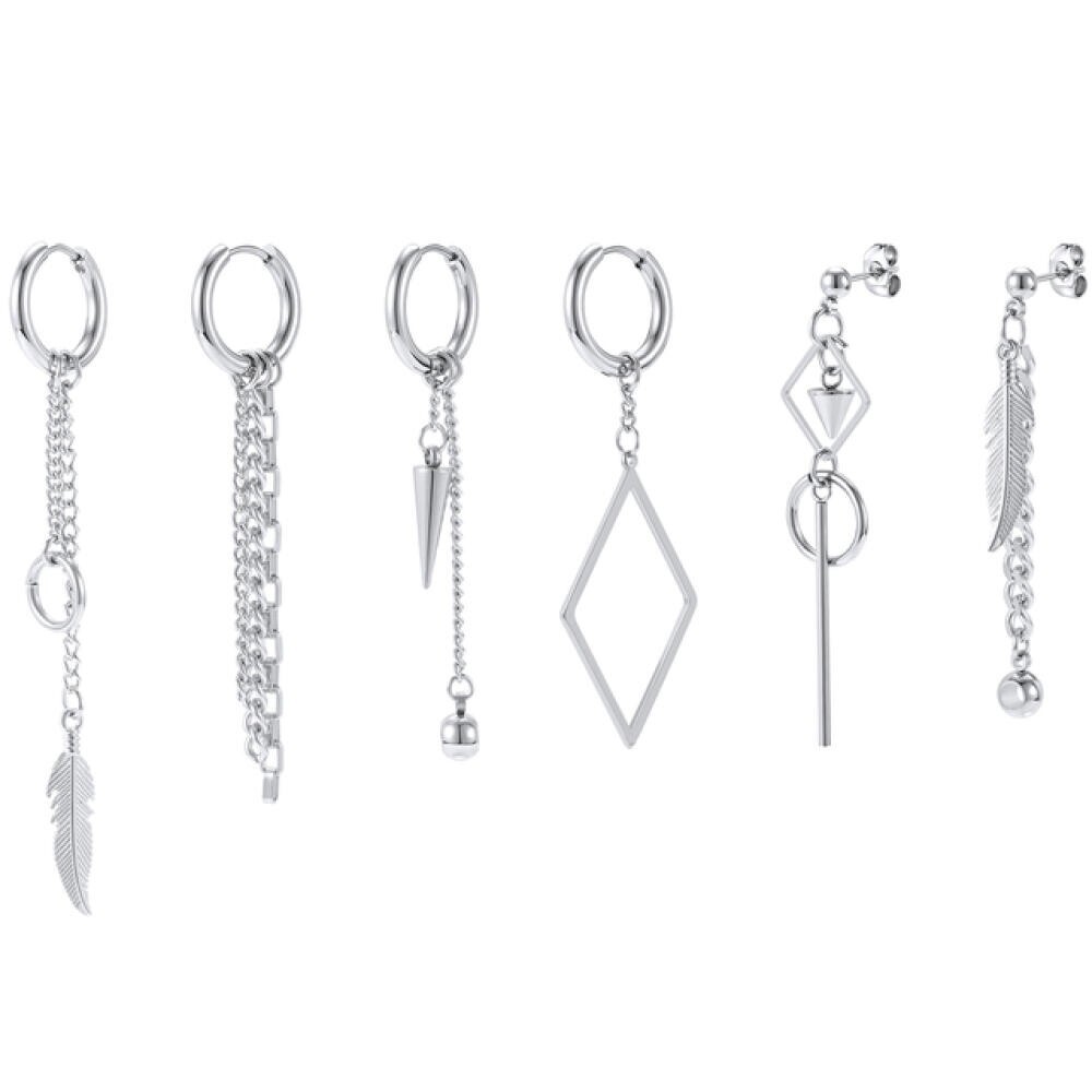 18g/20g Stainless Steel Hoop Earrings Gothic Punk Cross Earring for Women Men