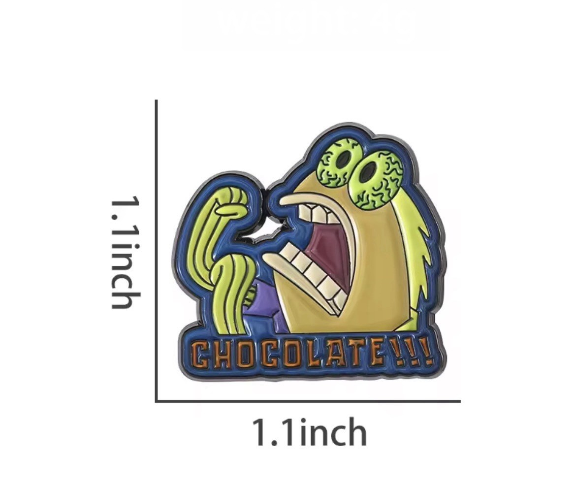 Chocolate Fish Guy Pin 1pc Pin With Rubber Backer Funny Crazy Fish Pin Brooch
