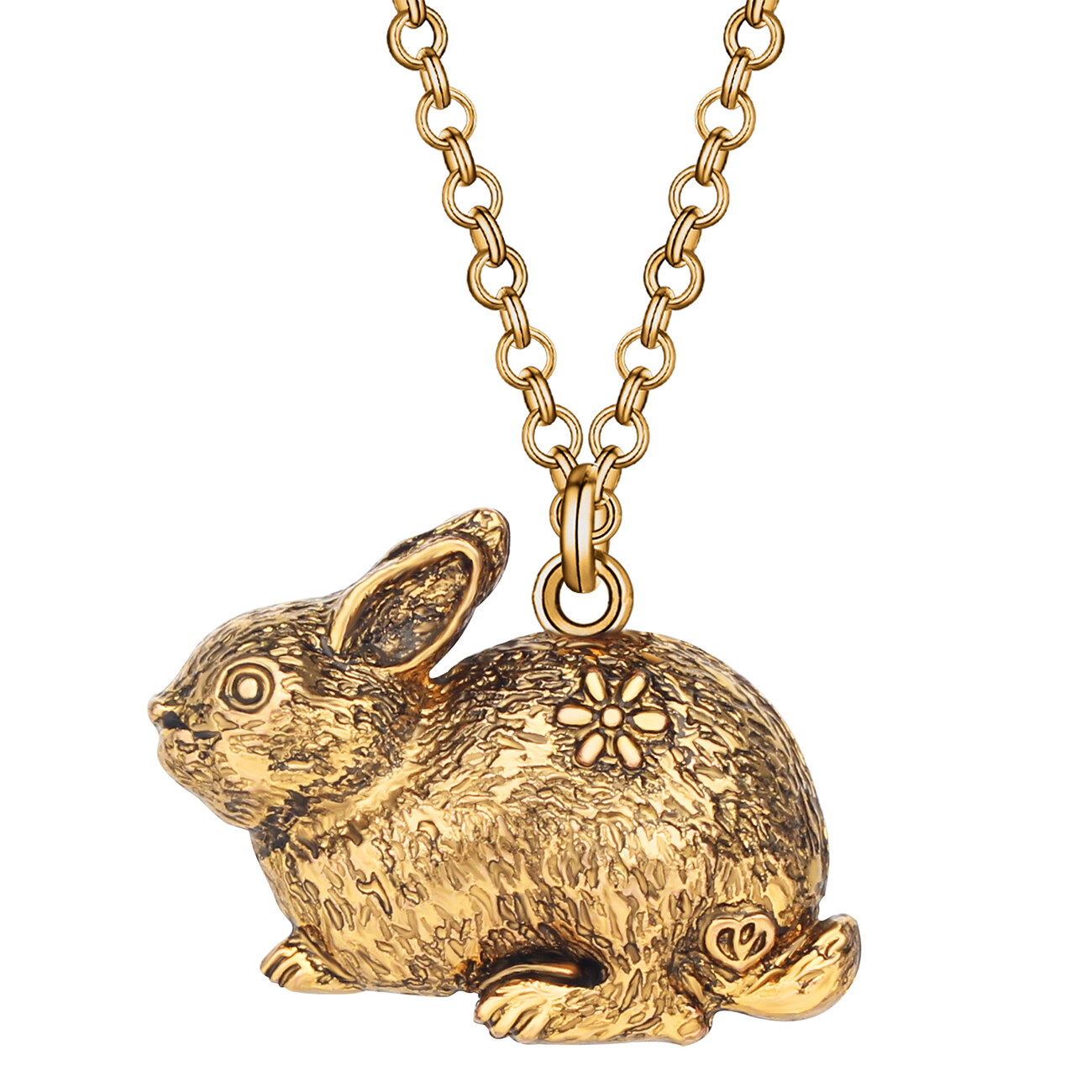 Antique Gold Easter Bunny Rabbit Necklace Pendant Jewelry Charms Easter Gifts