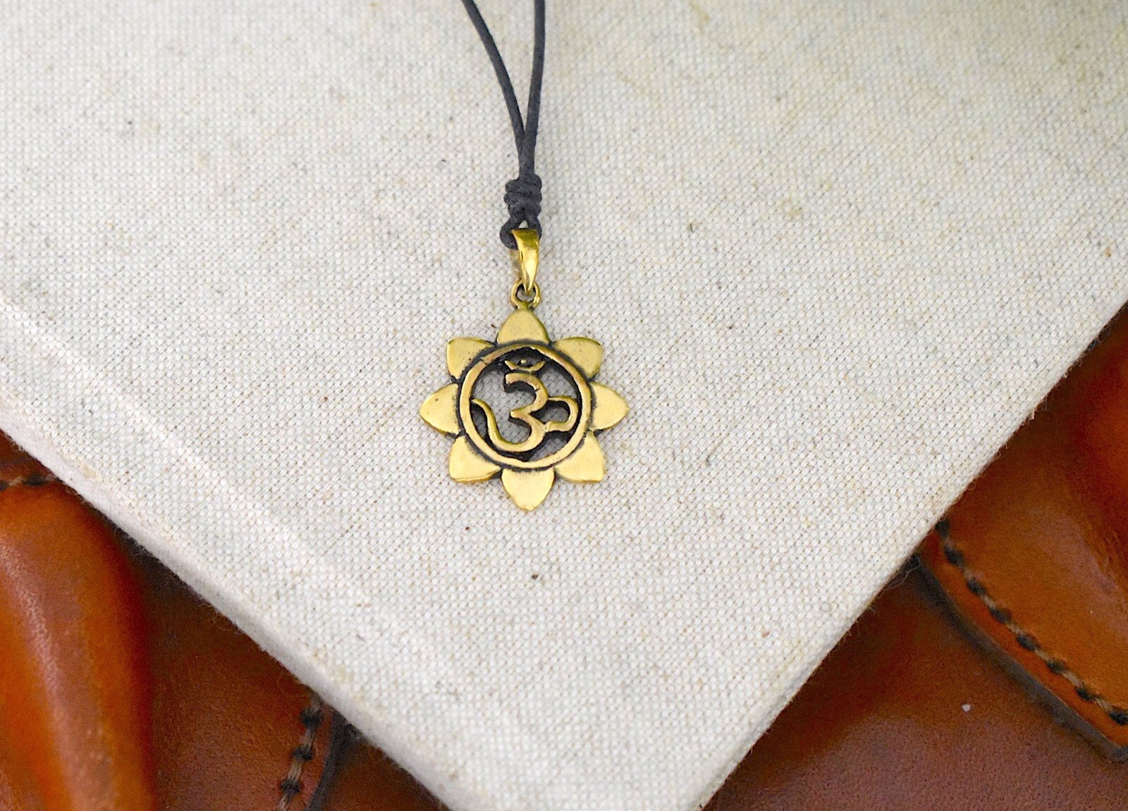 Sunflower Hindu Ohm 92.5 Sterling Silver Pewter Brass Necklace Pendant Jewelry