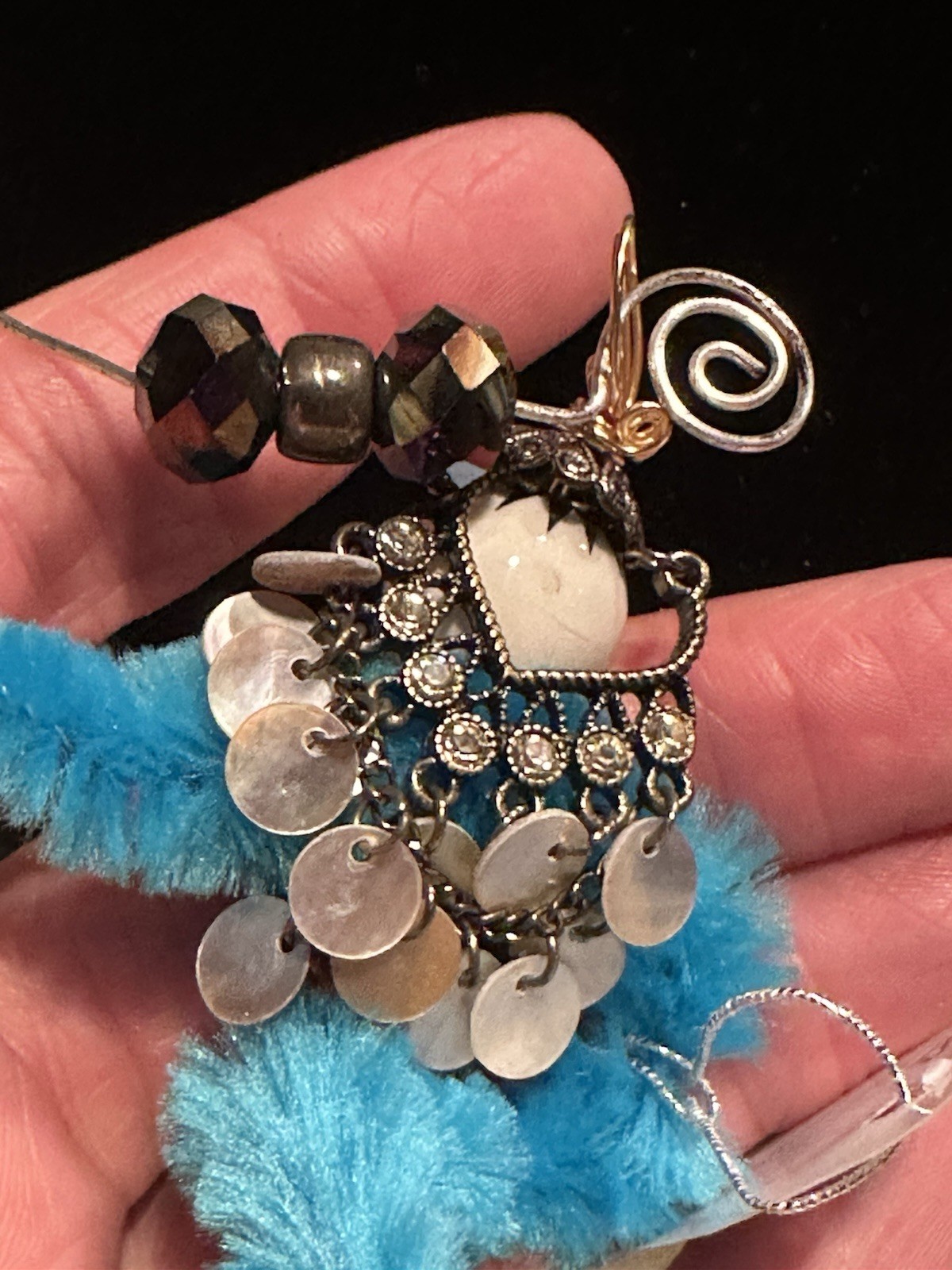 Sassy Lady Blue Faux Gem Pendant for Necklace