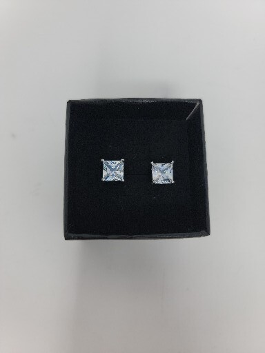 Luvami Stud Earrings Cubic Zirconia Square With Regular Backing