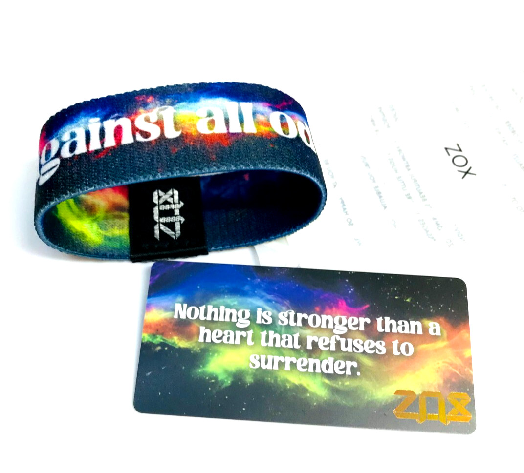 ZOX **AGAINST ALL ODDS** Silver Strap band w/Card Choose Size NIP FOXES