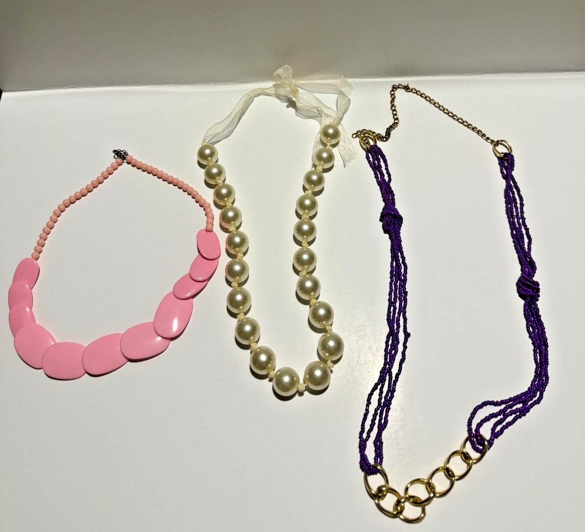Lot of 14 Large Statement Necklaces Costume Jewelry (1 Branded Fossil)