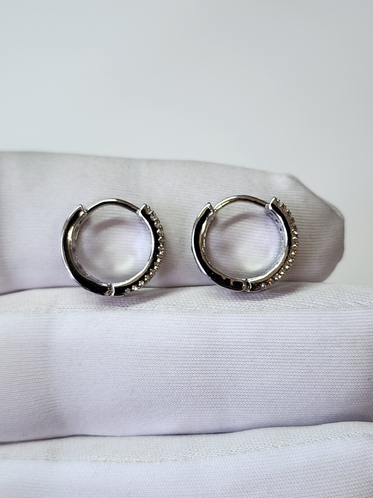 Gold Plated Hoop Earrings With Cubic Zirconia Unisex Hip Hop Jewelry Women, Men