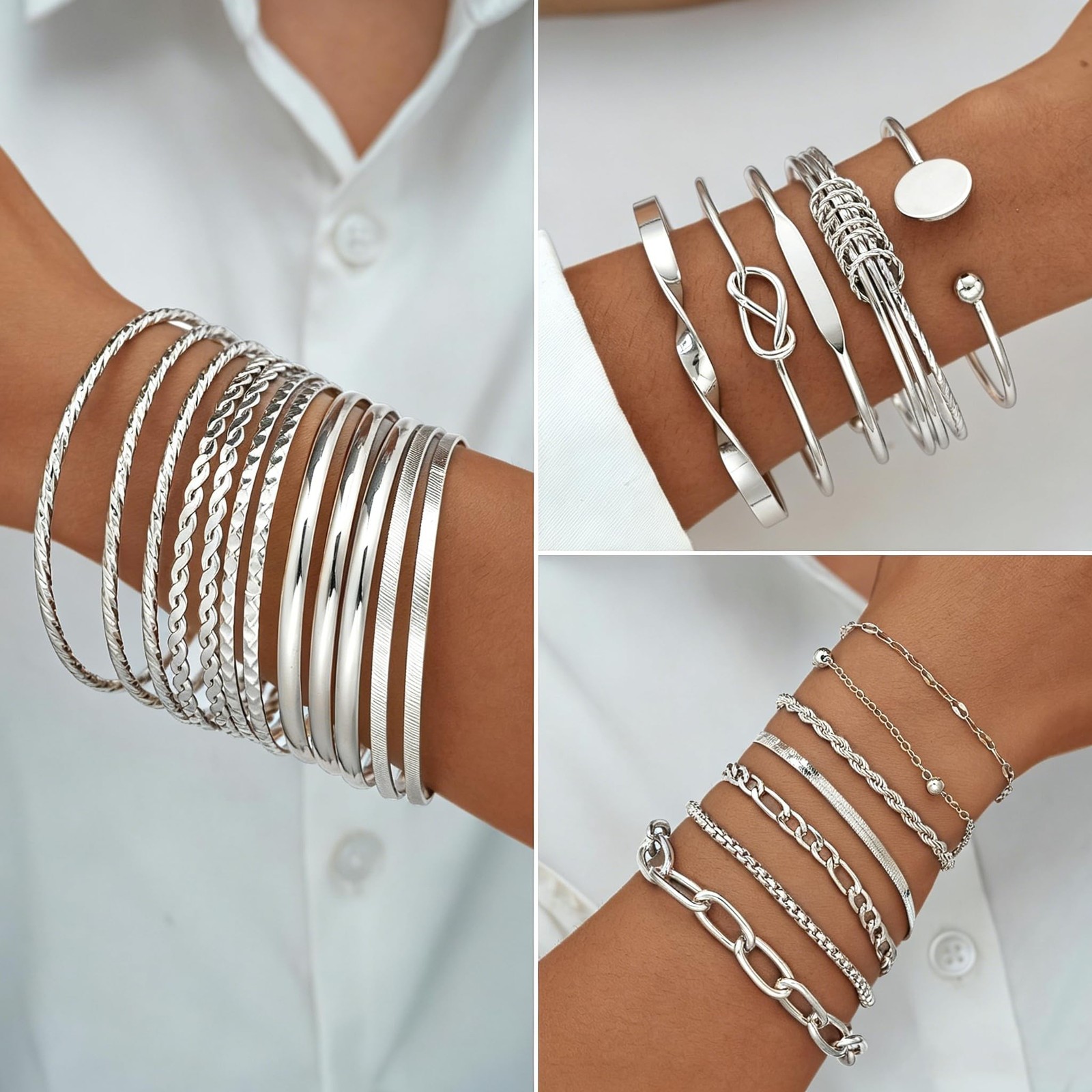 78 Pieces Gold Jewelry Set for Women, 9 Necklace, 24 Bracelet, 22 Earrings, 2…