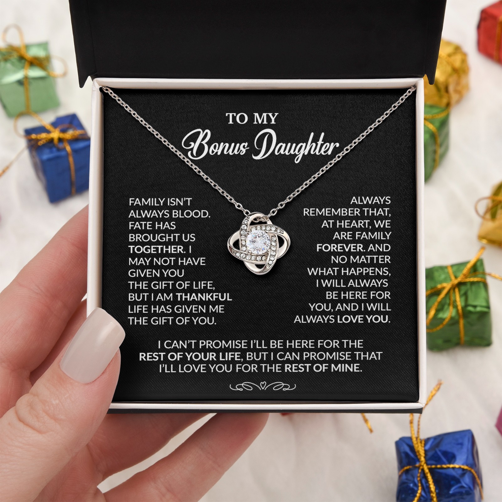 To My Bonus Daughter Necklace, Gift for Bonus Daughter, Step Daughter Birthday