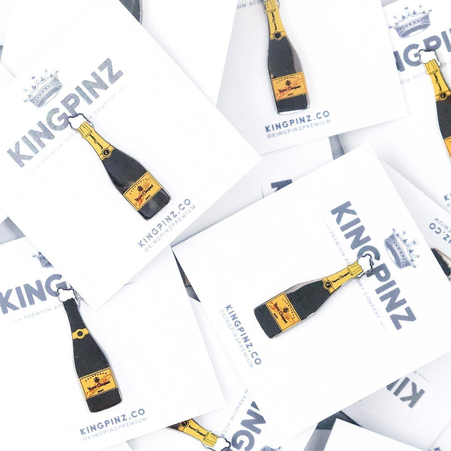Clicquot Lapel Pin • Champagne Pin • Bubbly • Brunch • Mimosa • Alcohol • Liquor