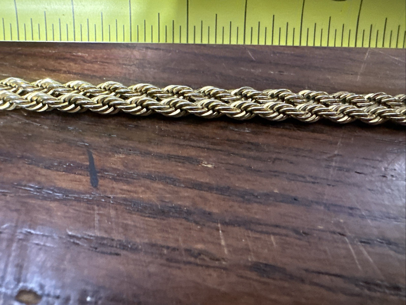 20 Inch Gold plated Rope Chain Necklace No Makers Mark Or Clasp (1)