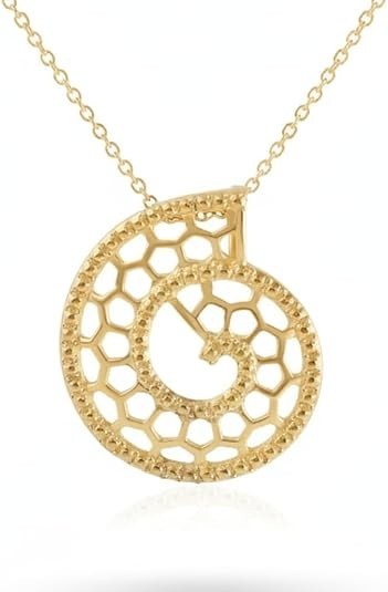 Filigree Swirl Pendant for Women in 925 Sterling Silver and Gold Plating