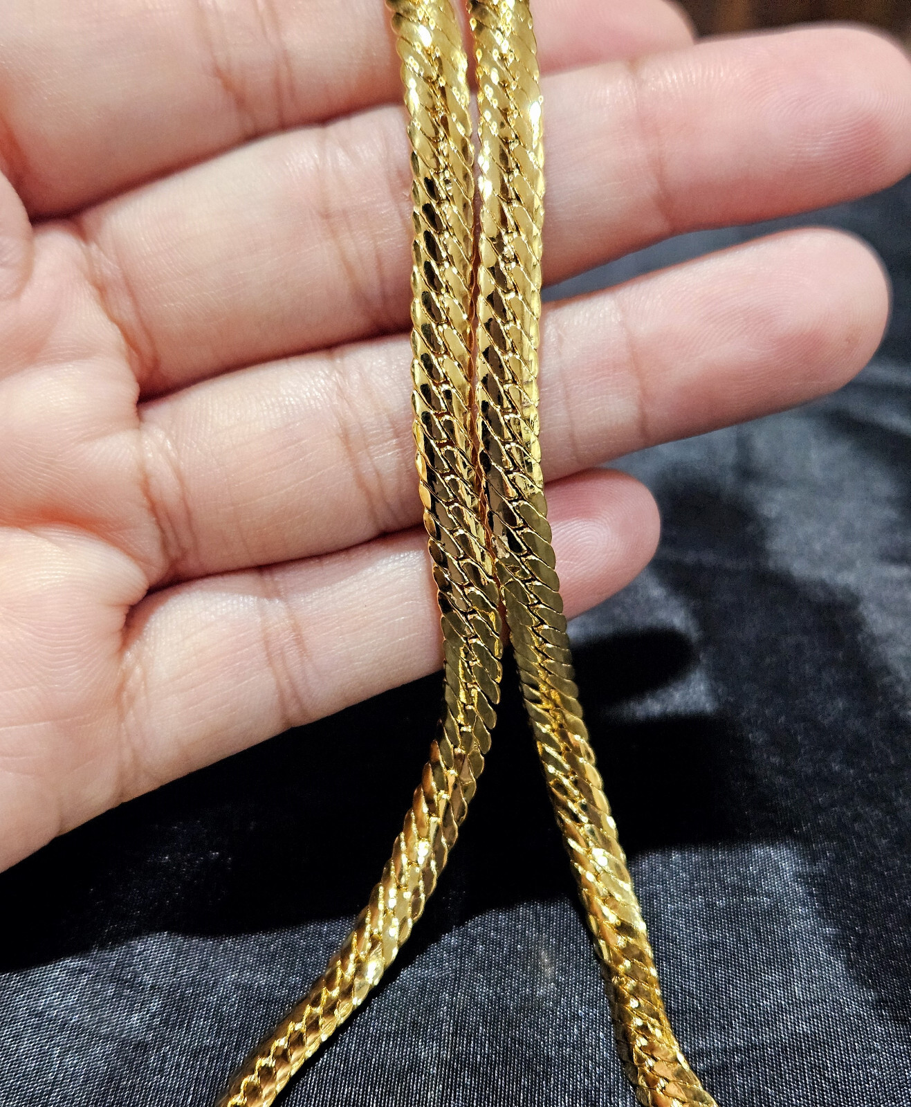 22k yellow Gold Filled Snake Chain stamped(22K)-50cm