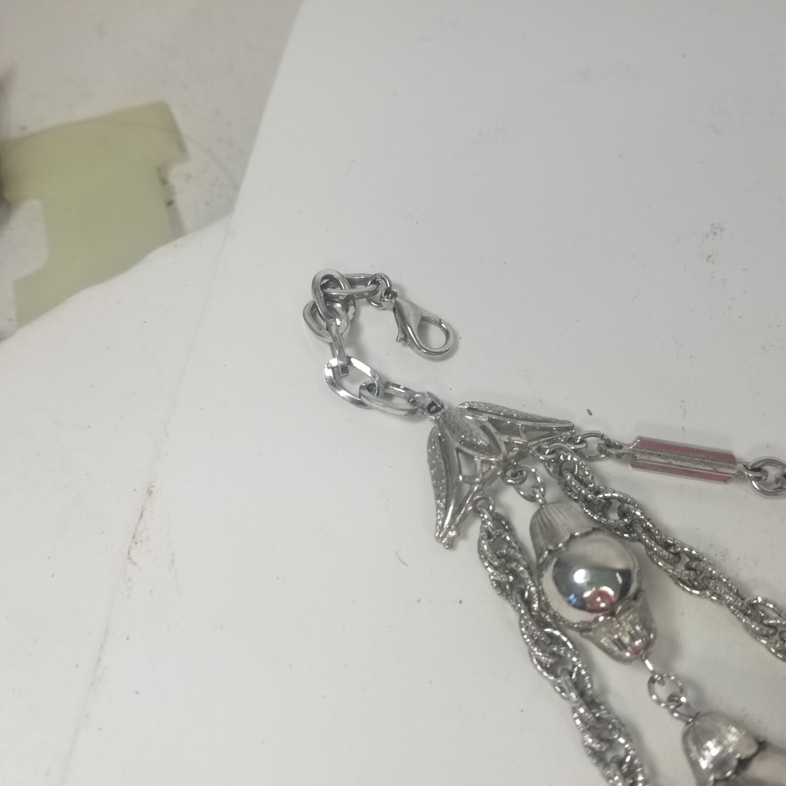 Wheat Spiga Rope Chain Bar Link Silver Tone Multi Strand Necklace Choker 17″