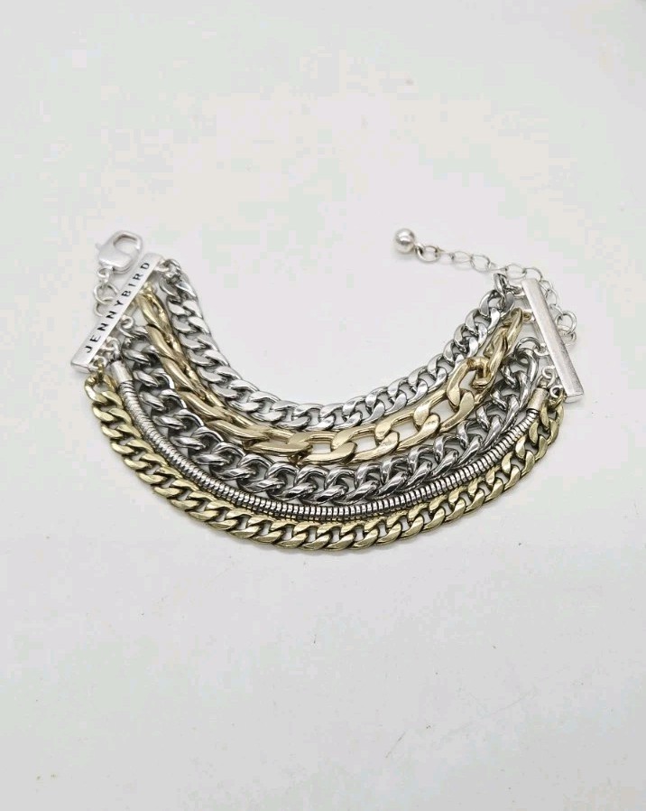 Jenny Bird AUSTIN Bracelet Stacked Multi Chain Link Layered Chain 9 in