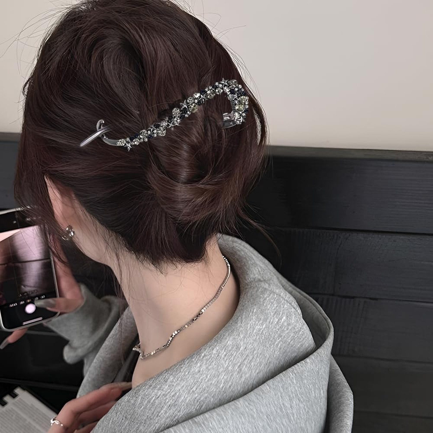 1Pcs Star Rhinestone Bannana Clips for Thick Hair Fashion Banana Hair Clips f…