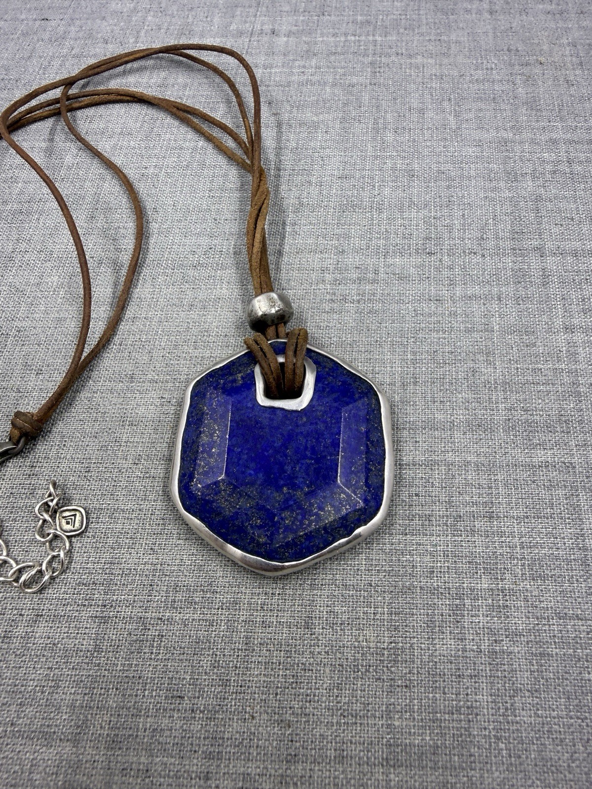 Silpada Paradies Turquoise & Lapis Reversible Sterling .925 Cord Necklace N2854