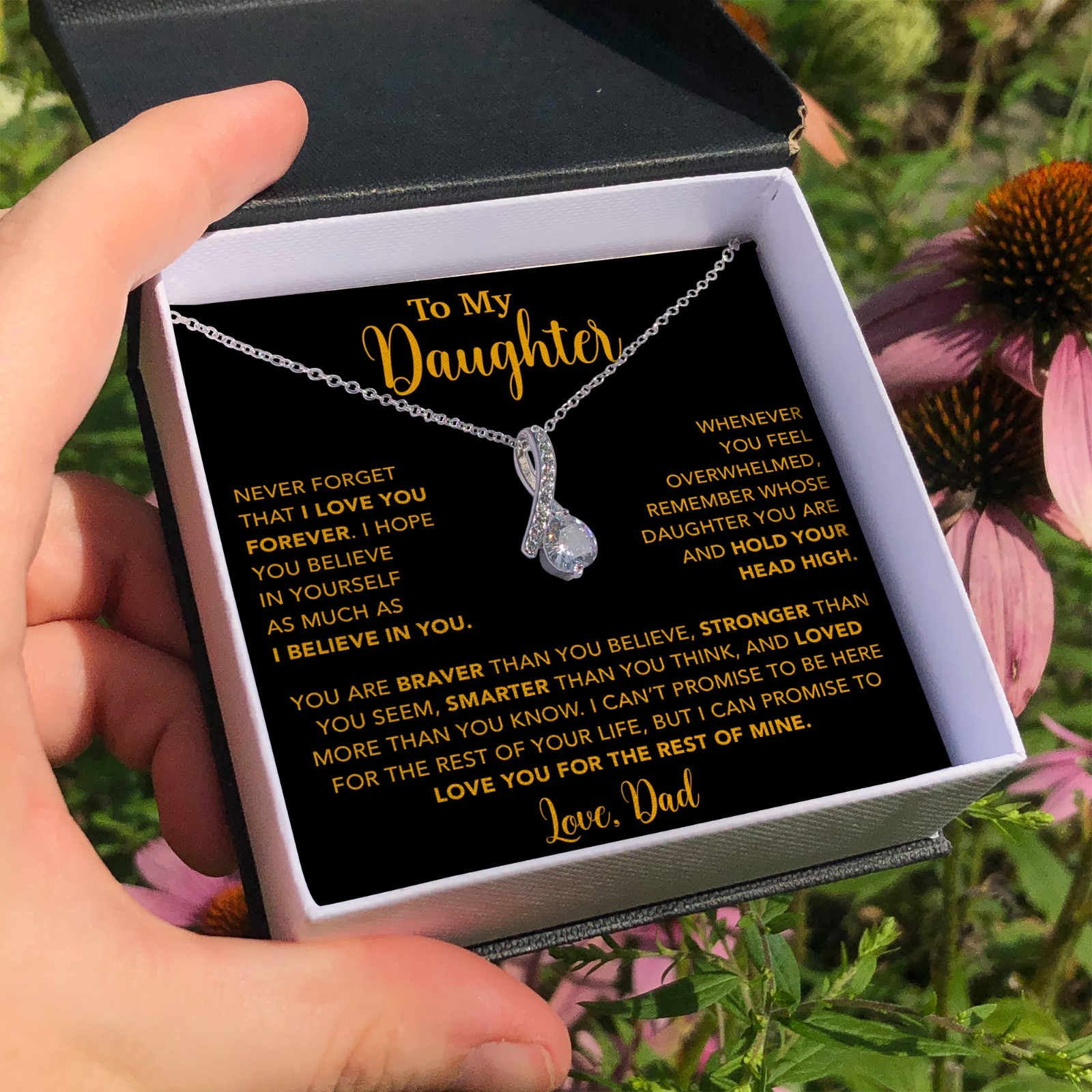 To My Daughter Necklace, Gift for Daughter from Dad, Father Daughter Necklace