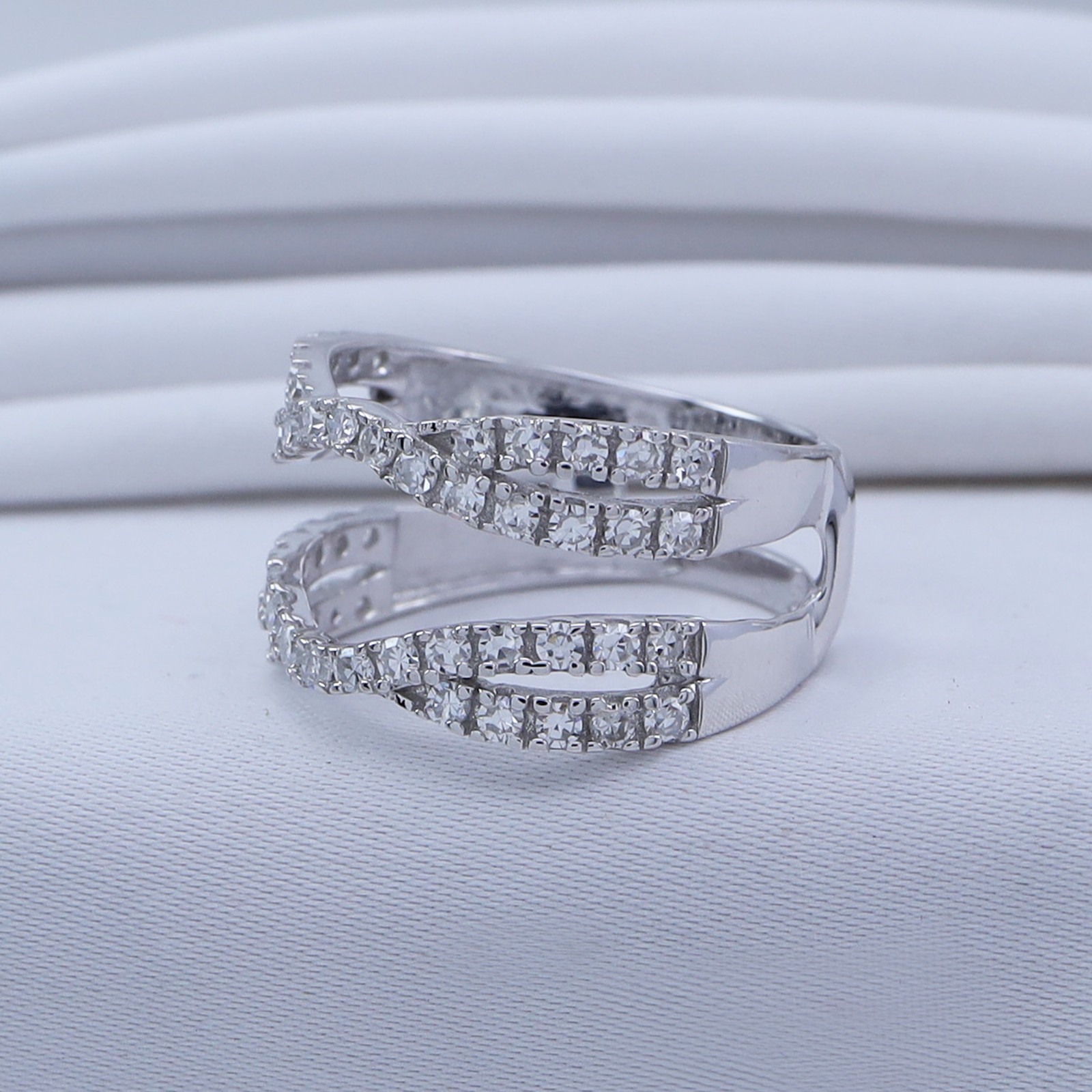 1.00 Ct.Double Infinity Ring Guard Enhancer in 925 Silver with