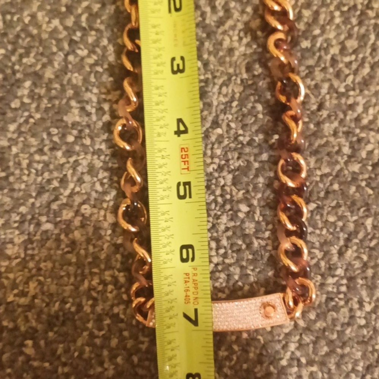 Michael Kors rose gold tortoise shell rhinestone statement necklace