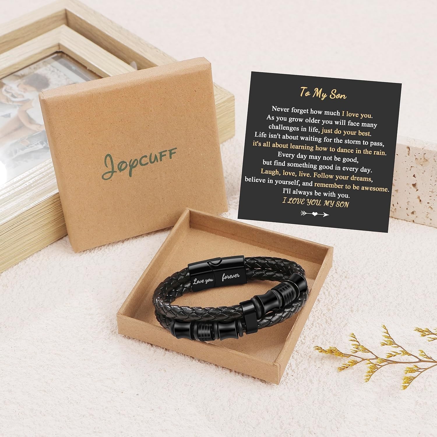 To My Son Gift for Son Bracelet Love from Mom, Dad Forever Birthday, Graduation