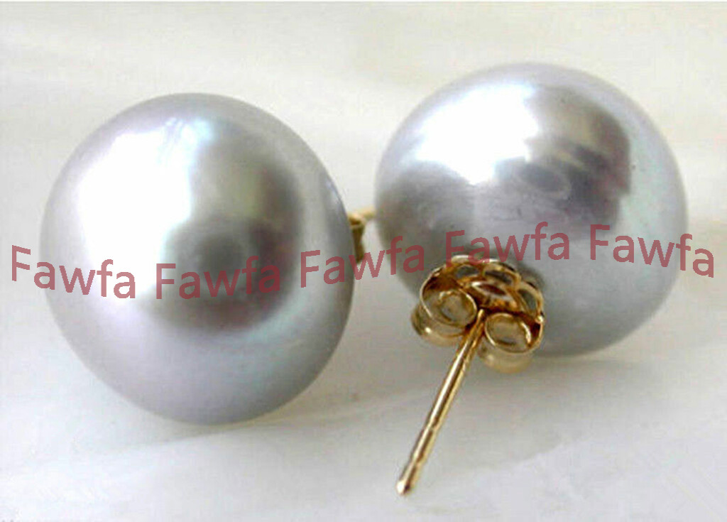 Wholesale Natural Genuine Akoya Freshwater Pearl 14K Gold Stud Earrings AAA