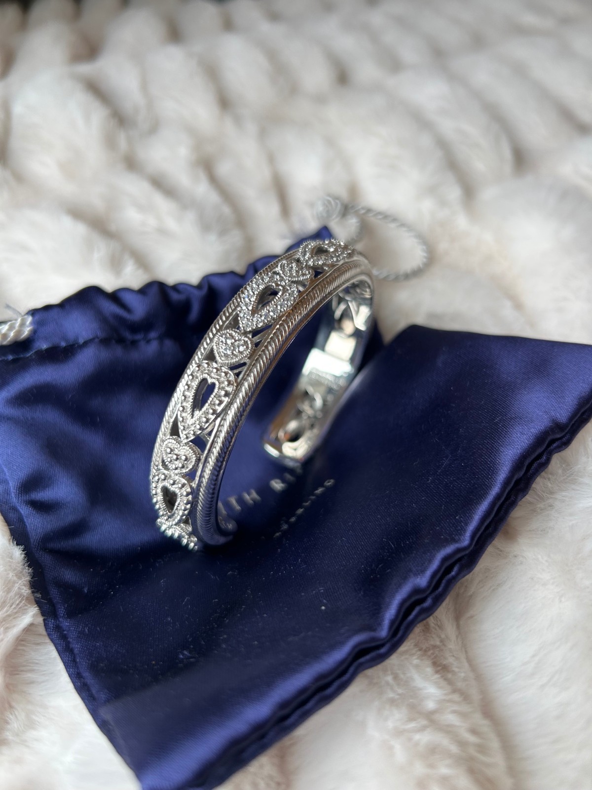 Judith Ripka Sterling Silver Regal CZ Cuff Bracelet