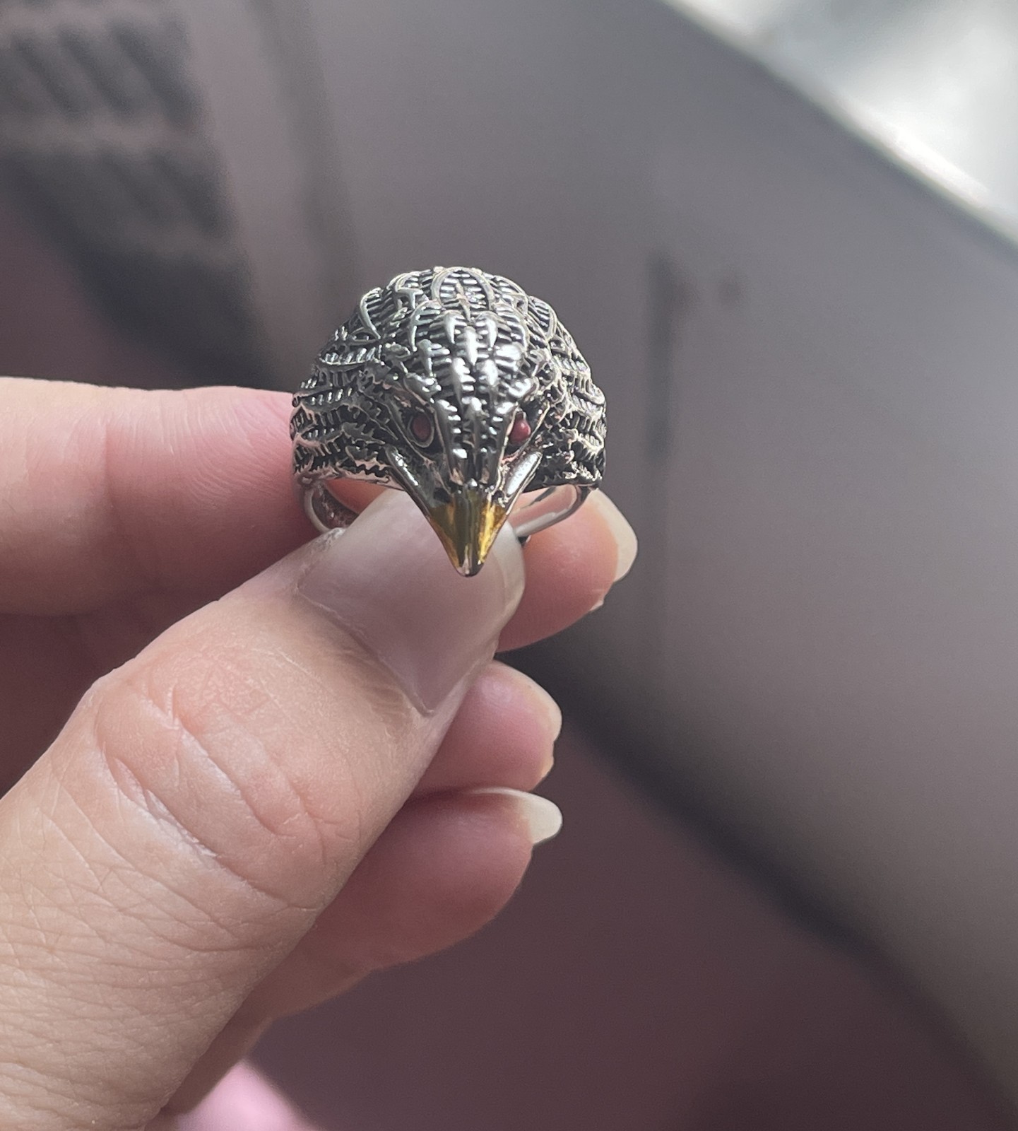 Vintage Eagle Adjustable Ring 925 Sterling Silver Women Mens Jewellery Gift
