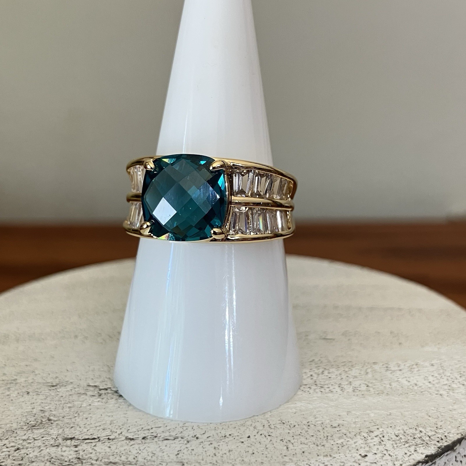 Bomb Party OG Ring “Big Boss Energy” Paraiba Tourmaline on Gold RG76996 Sz 8 NEW