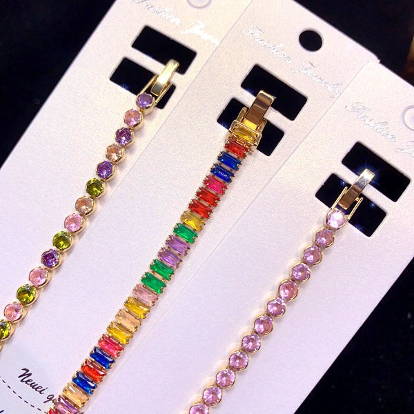 10PCS Bohemian Bracelet For Women Layered Dopamine Colorful Zircon Gift