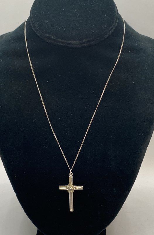 Sterling Silver 925 Cross & Faith Necklace Bracelet CZ Jewelry Lot 15.7g
