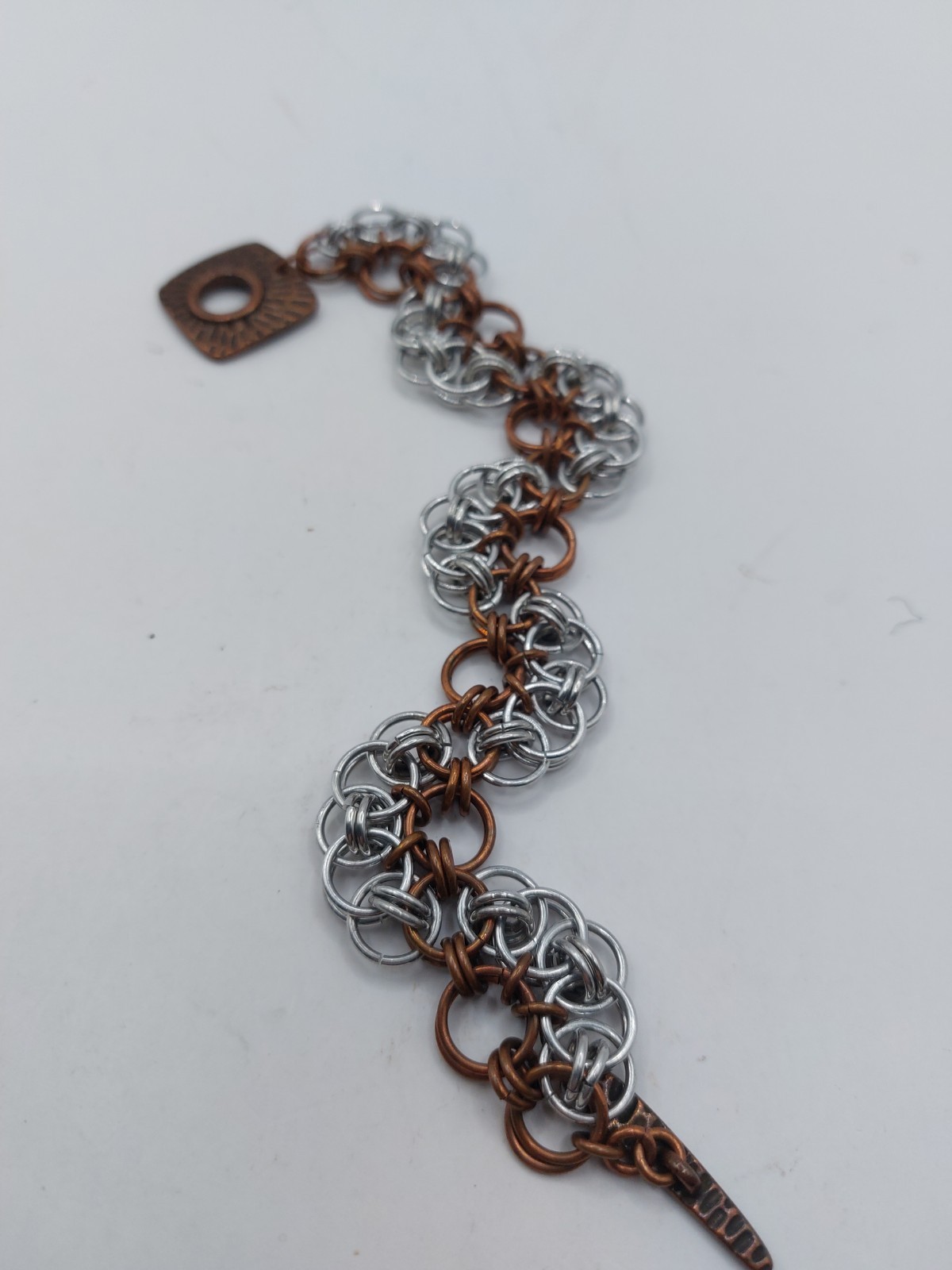 Chainmaille Artisan Helm Wave Bracelet Bronze Aluminum