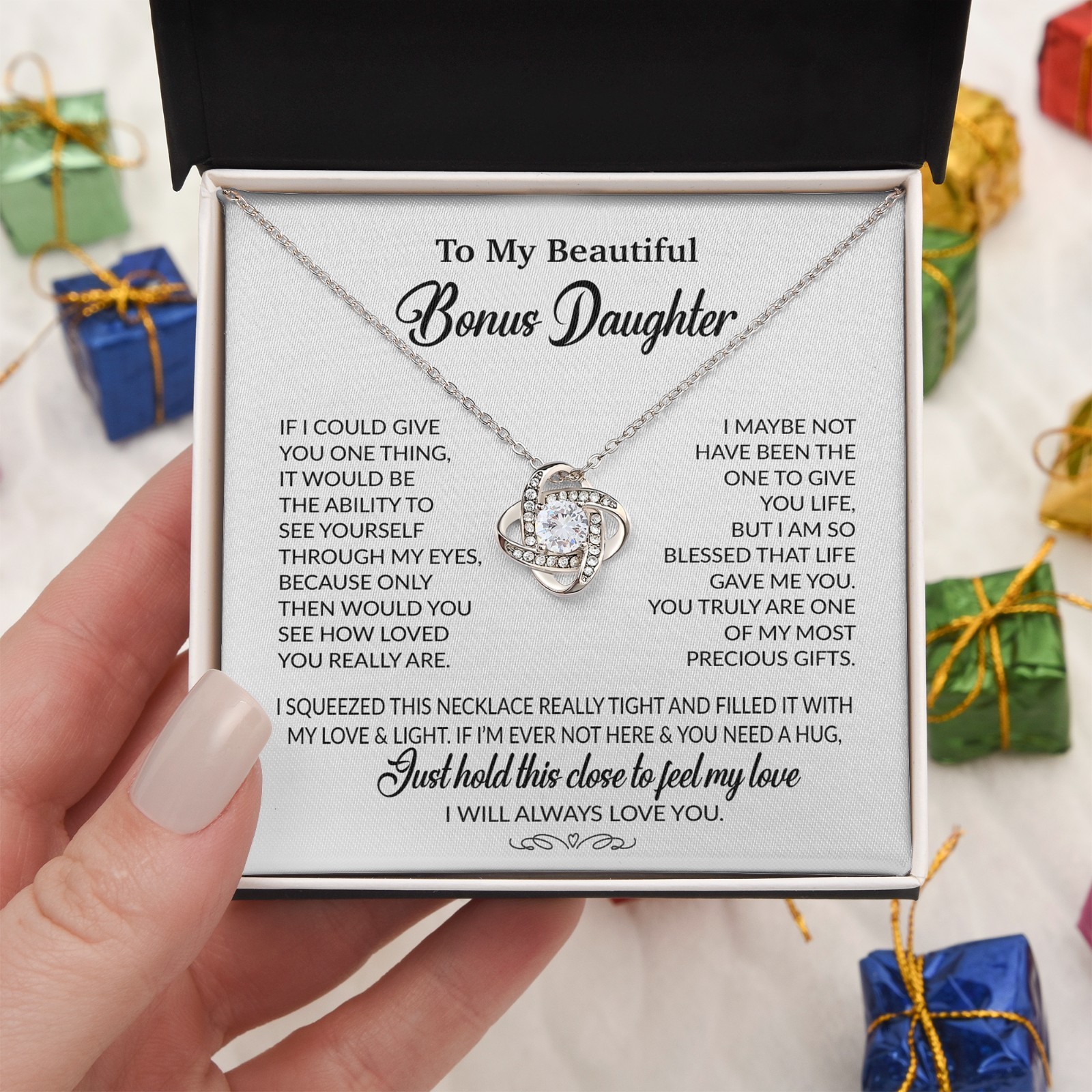 To My Bonus Daughter Necklace, Gift for Bonus Daughter, Step Daughter Birthday