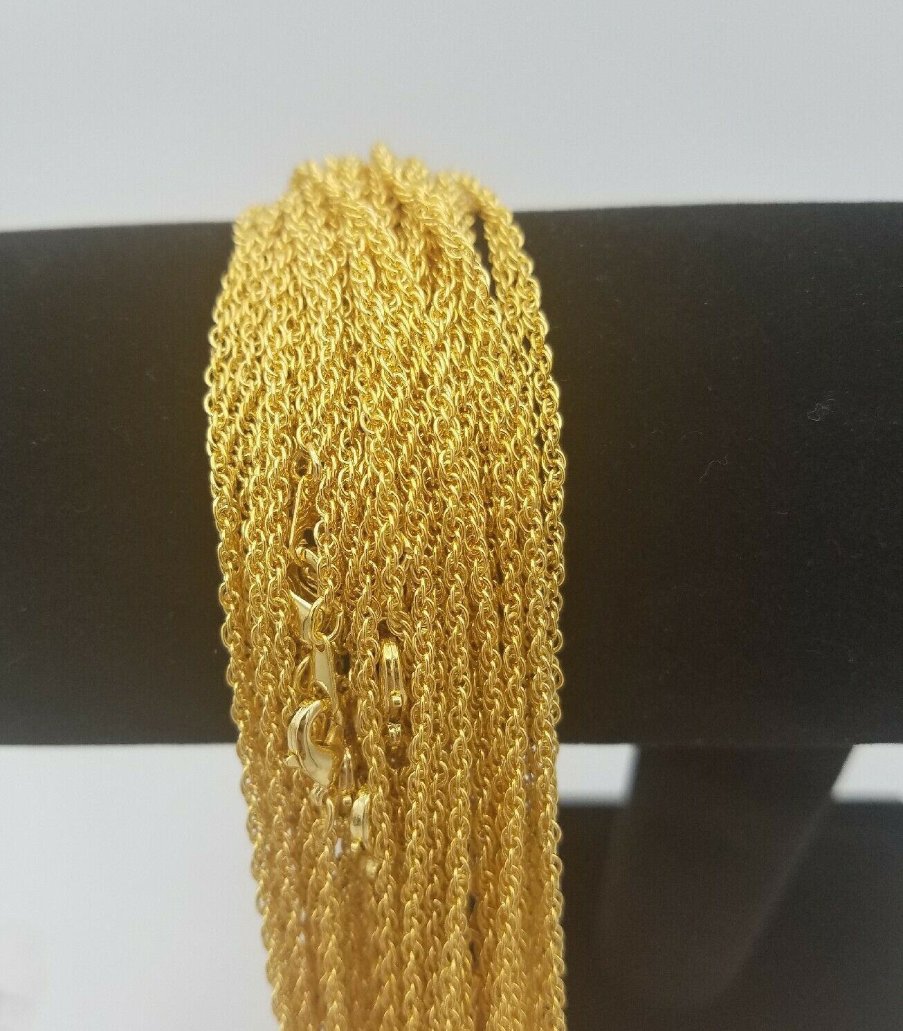 WHOLESALE LOT OF 48 PIECES OF 14 KT GOLD PLATED 24″ ROPE NECKLACES