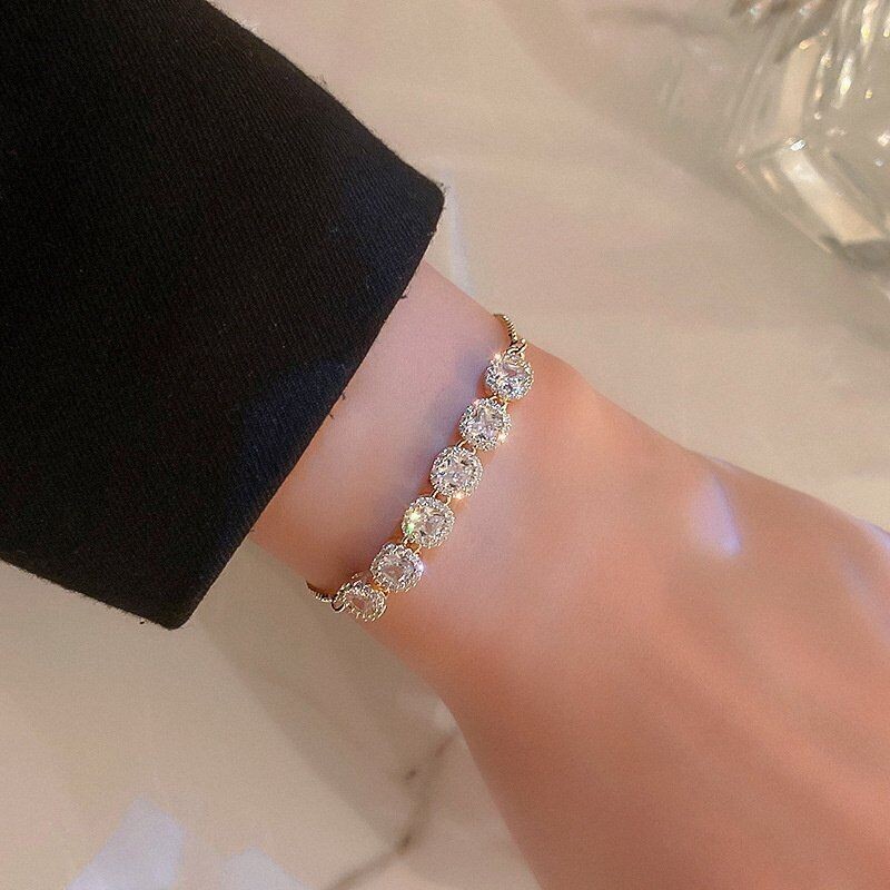 Bracelet Gifts Wedding Crystal Women Jewelry Silver Crystal Cubic Gifts
