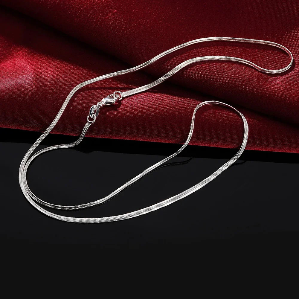 New arrive 925 Sterling Silver Necklace 16-30 Inches 1/2/3MM round snake bone ch