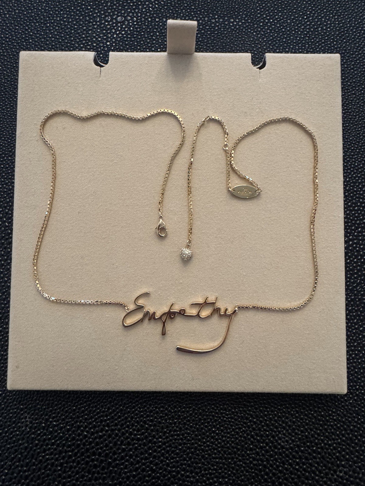 Valentino Garavani Empathy Gold Tone Word Pendant Chain Necklace