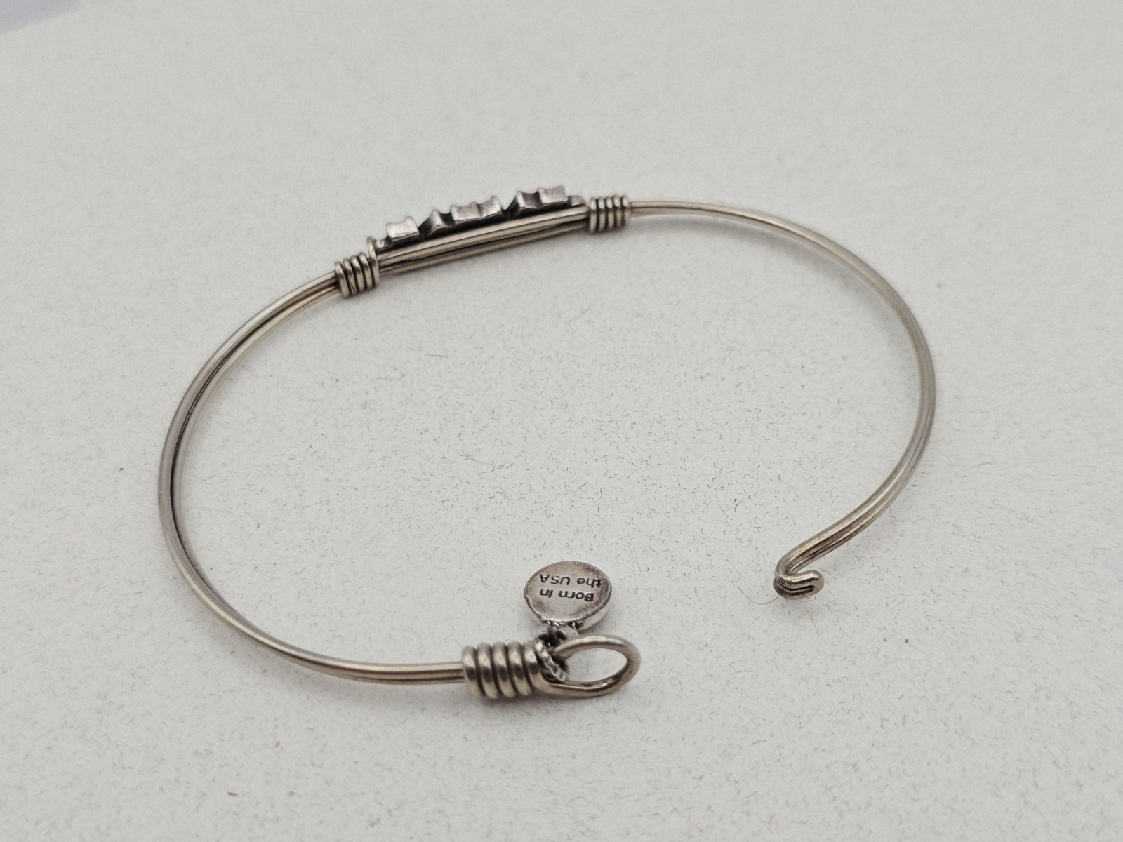 Luca + Danni Mini Hudson Bangle Bracelet Hook Cuff Silvertone Regular 🎉