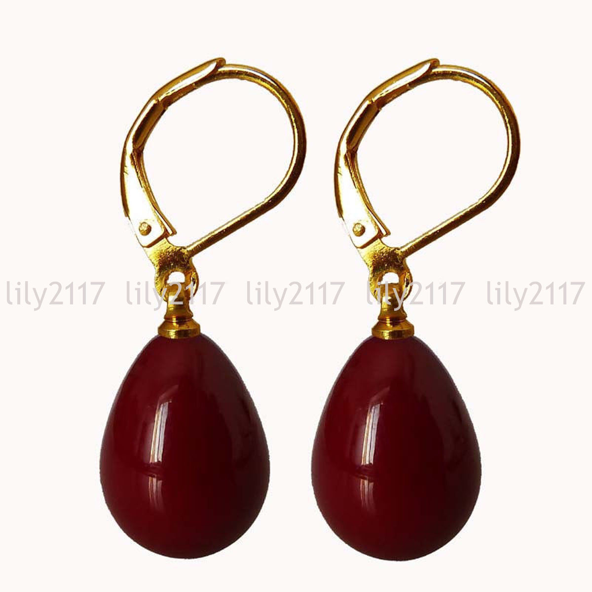 Pretty 12x16mm Real South Sea Shell Pearl Teardrop Leverback Dangle Earrings AAA
