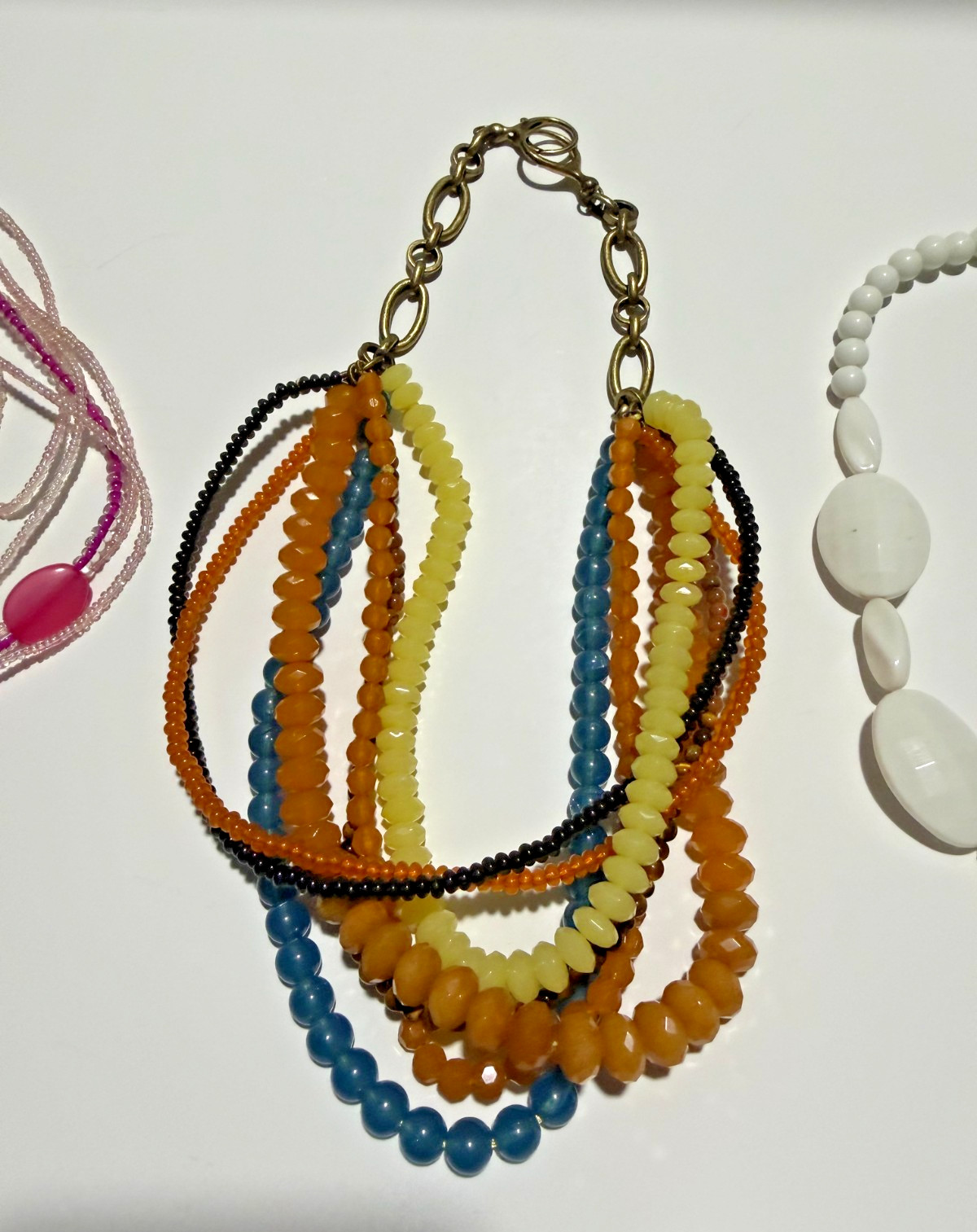 Lot of 14 Large Statement Necklaces Costume Jewelry (1 Branded Fossil)