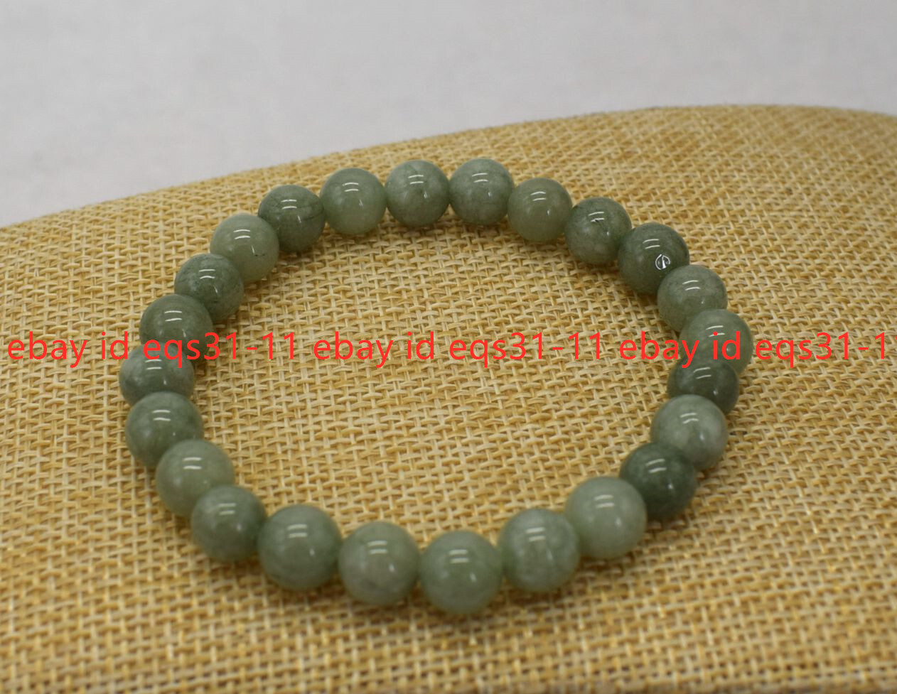 5 Pcs 8mm Natural A Green Jade Jadeite Round Gems Beads Elastic Bracelet 7.5”