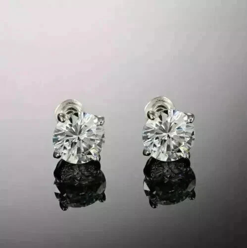0.44 CT Lab Grown Diamond stud Earing for women 925 Silver 14k White Gold Plated